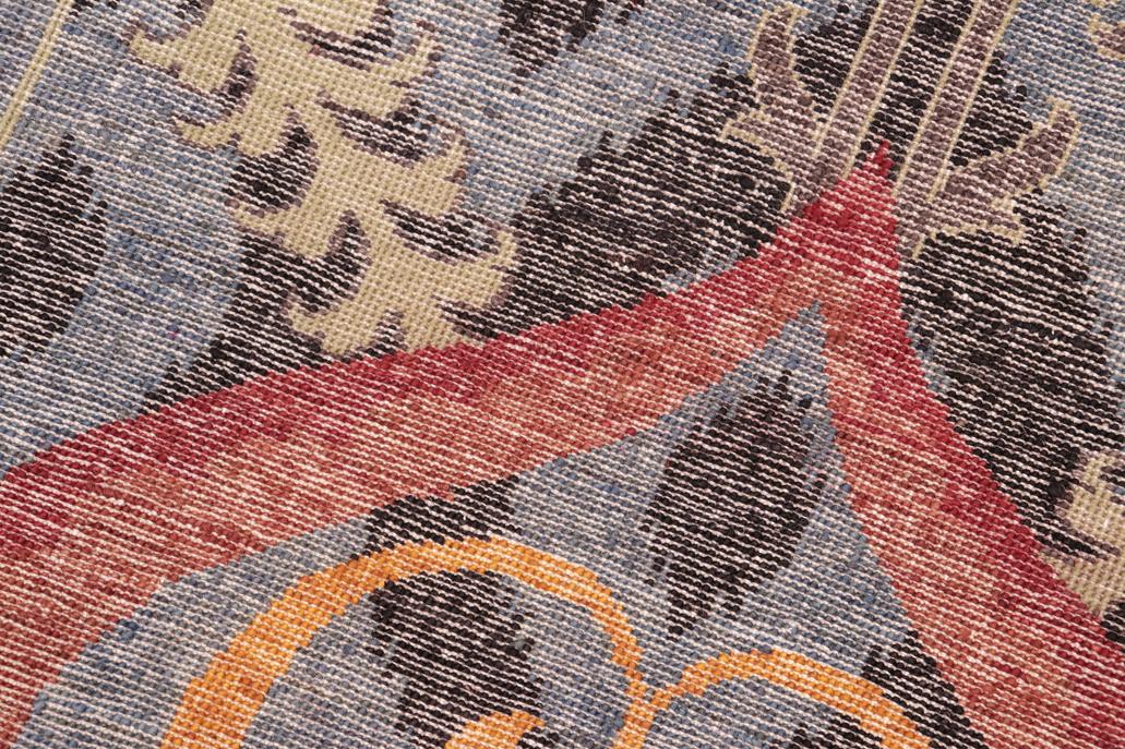 handmade Transitional Kafkaz Gray Blue Hand Knotted RECTANGLE 100% WOOL area rug 8 x 10