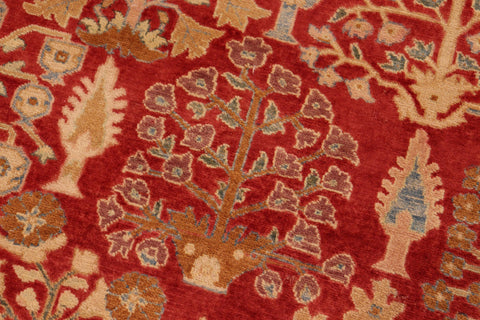 handmade Modern  Red Tan Hand Knotted RECTANGLE 100% WOOL area rug 8x10