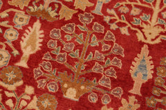 Vintage Jaimee Red/Tan Wool Rug - 8'2'' x 10'0''