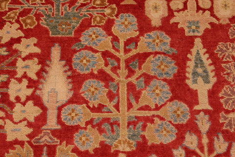 handmade Modern  Red Tan Hand Knotted RECTANGLE 100% WOOL area rug 8x10