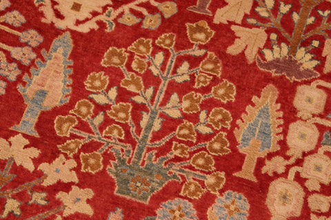 handmade Modern  Red Tan Hand Knotted RECTANGLE 100% WOOL area rug 8x10