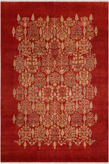 Traditional Kafkaz Jaimee Red Tan Hand Knotted Area rugs 8 x 10