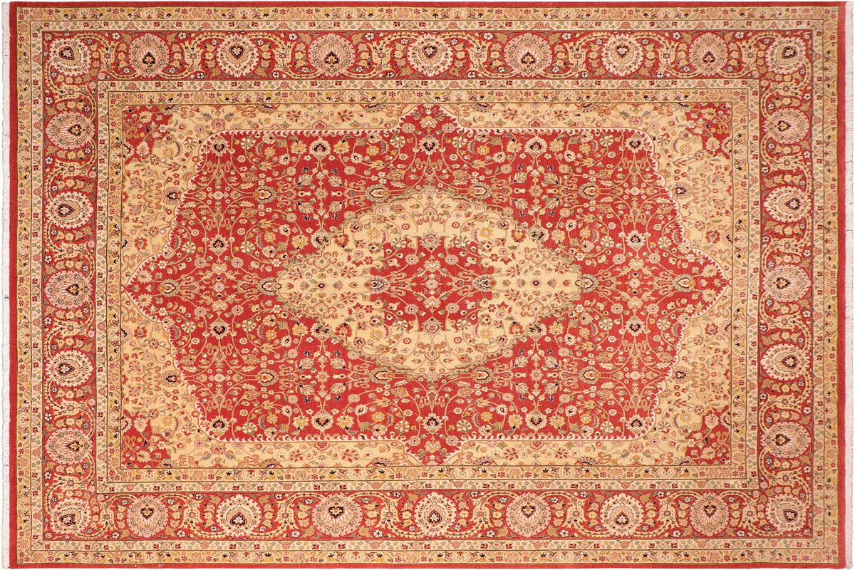 8x10 hand knotted Vegetable Dyed wool rug in rust and gold - Design Jackquel