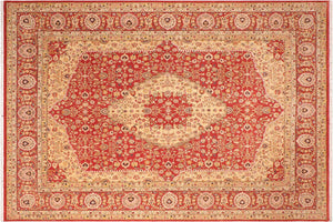 8x10 hand knotted Vegetable Dyed wool rug in rust and gold - Design Jackquel