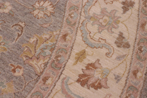 handmade Traditional Kafkaz Gray Ivory Hand Knotted ROUND 100% WOOL area rug 10' x 10'