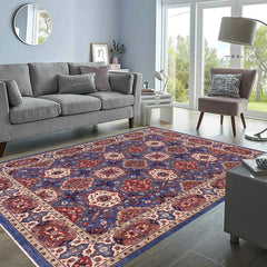 handmade Transitional Kafkaz Blue Ivory Hand Knotted RECTANGLE 100% WOOL area rug 8 x 10