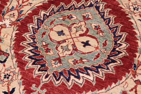 handmade Modern Kafkaz Red Blue Hand Knotted RECTANGLE 100% WOOL area rug 9' x 12'