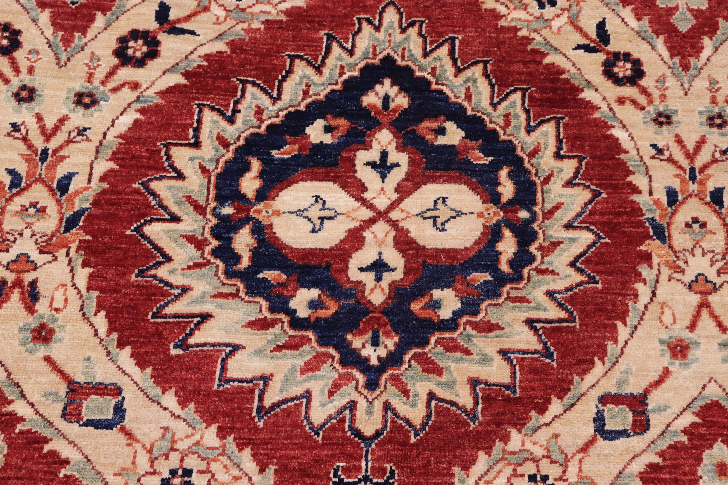 handmade Modern Kafkaz Red Blue Hand Knotted RECTANGLE 100% WOOL area rug 9' x 12'
