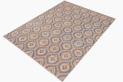 handmade Modern Kafkaz Blue Brown Hand Knotted RECTANGLE 100% WOOL area rug 9' x 12'