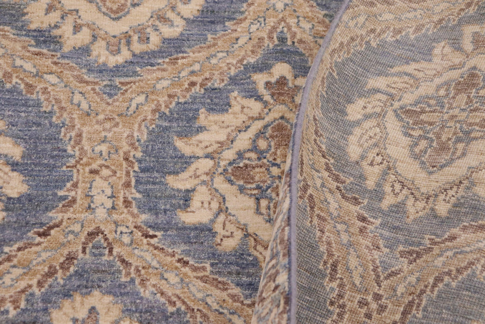 handmade Modern Kafkaz Blue Brown Hand Knotted RECTANGLE 100% WOOL area rug 9' x 12'