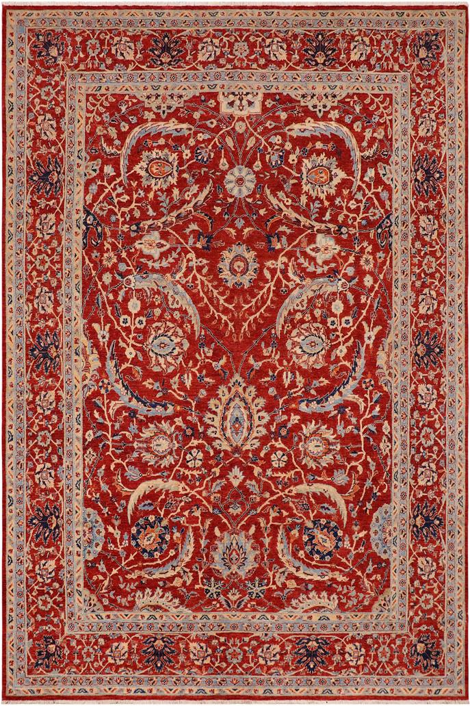 handmade Traditional Kafkaz Rust Blue Hand Knotted RECTANGLE 100% WOOL area rug 9 x 12