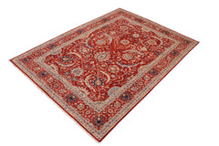 handmade Traditional Kafkaz Rust Blue Hand Knotted RECTANGLE 100% WOOL area rug 9 x 12
