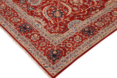 handmade Traditional Kafkaz Rust Blue Hand Knotted RECTANGLE 100% WOOL area rug 9 x 12
