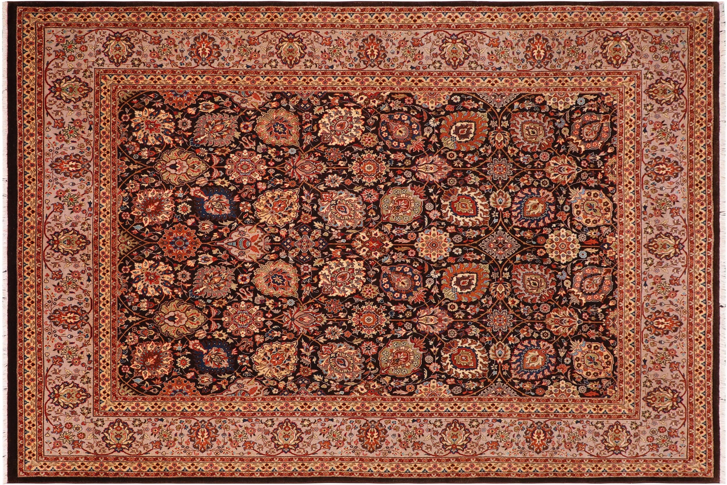 handmade Transitional Design Brown Tan Hand Knotted RECTANGLE 100% WOOL area rug 8' x 10'