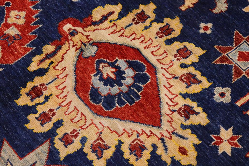 handmade Traditional Kafkaz Blue Beige Hand Knotted RECTANGLE 100% WOOL area rug 9 x 12