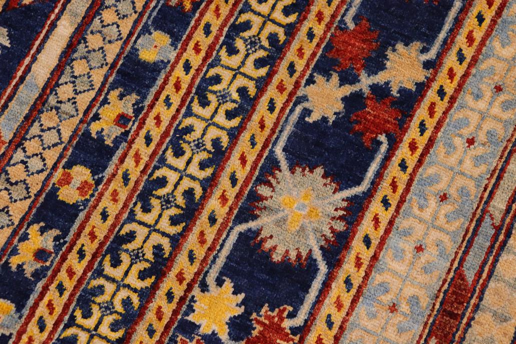 handmade Traditional Kafkaz Blue Beige Hand Knotted RECTANGLE 100% WOOL area rug 9 x 12