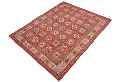 handmade Transitional Kafkaz Rust Beige Hand Knotted RECTANGLE 100% WOOL area rug 9 x 12