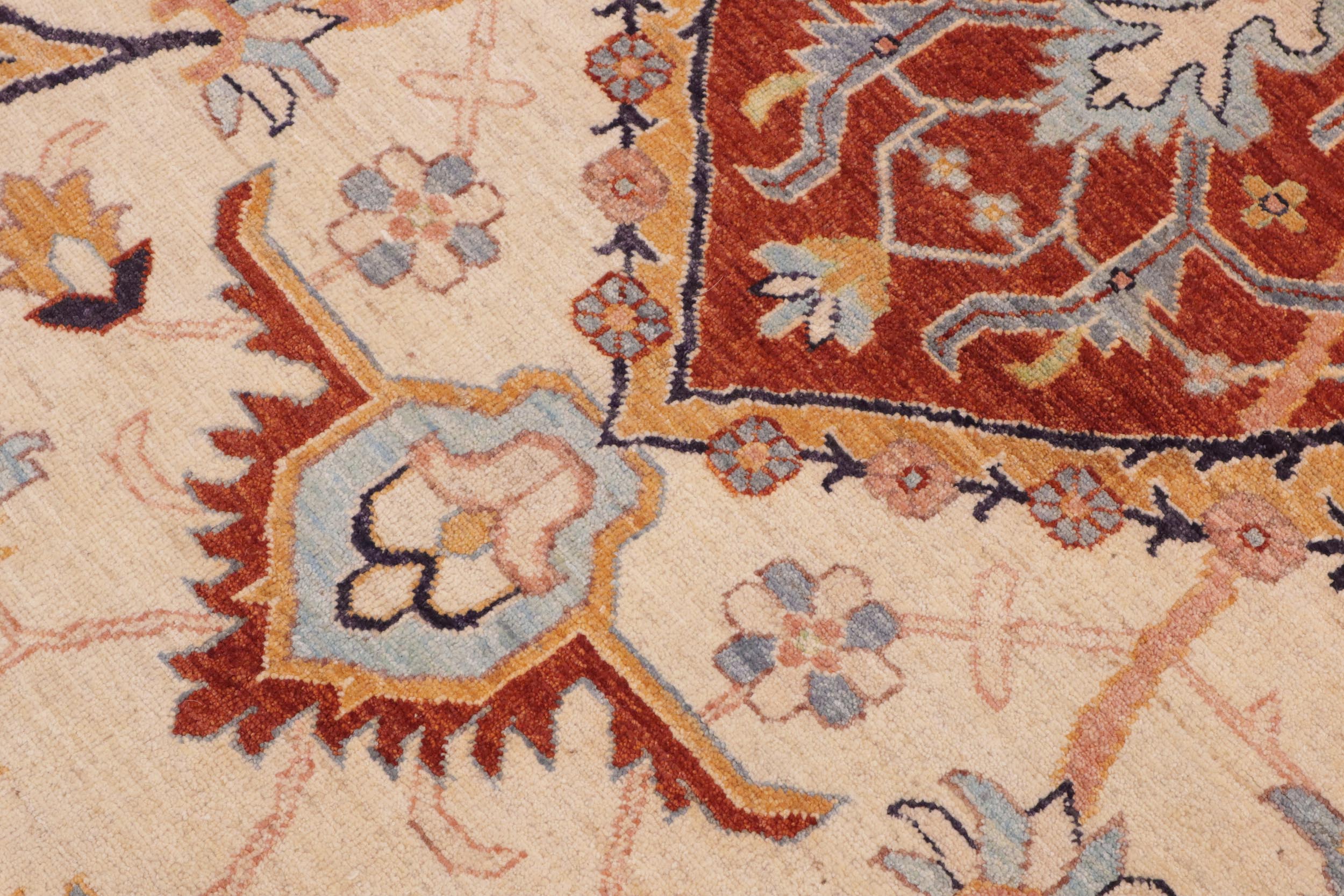handmade Traditional Kafkaz Beige Rust Hand Knotted RECTANGLE 100% WOOL area rug 10' x 14'
