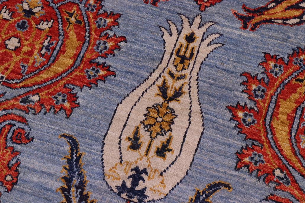 handmade Transitional Kafkaz Blue Rust Hand Knotted RECTANGLE 100% WOOL area rug 10 x 14