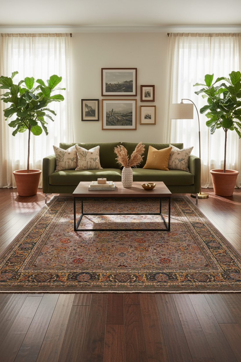 handmade Traditional Design Gray Green Hand Knotted RECTANGLE 100% WOOL area rug 8' x 10'