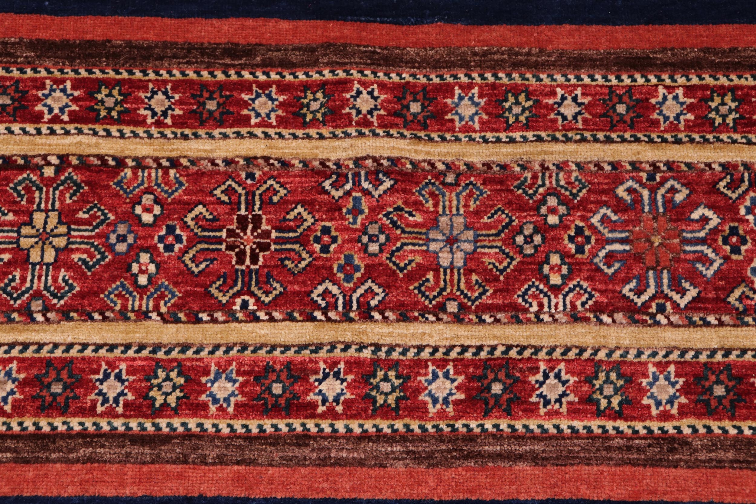 handmade Geometric Kurjean Red Blue Hand Knotted RECTANGLE 100% WOOL area rug 6x8