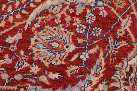 handmade Traditional Kafkaz Rust Blue Hand Knotted RECTANGLE 100% WOOL area rug 6x8
