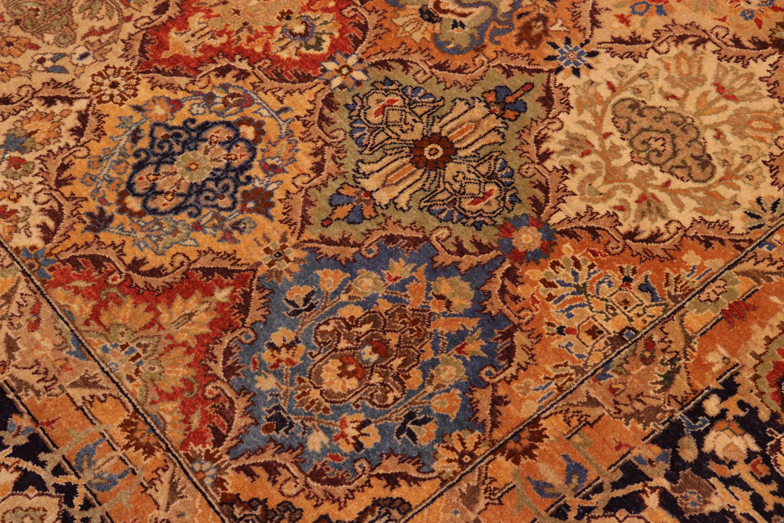 handmade Transitional Design Multi Blue Hand Knotted RECTANGLE 100% WOOL area rug 8' x 10'