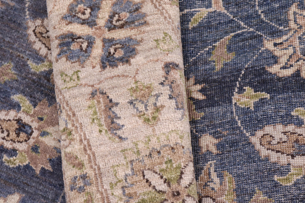 handmade Traditional Kafkaz Gray Blue Hand Knotted ROUND 100% WOOL area rug 6' x 6'