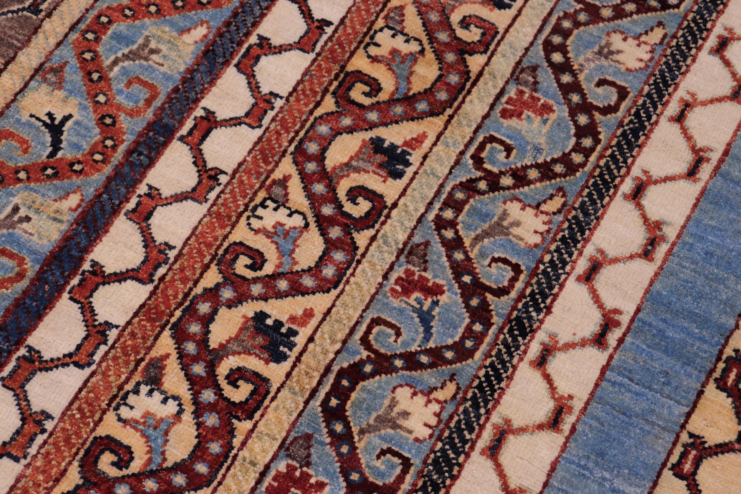 handmade Transitional Shawl Lt. Blue Ivory Hand Knotted RECTANGLE 100% WOOL area rug 6x8