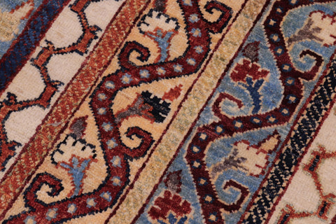 handmade Transitional Shawl Lt. Blue Ivory Hand Knotted RECTANGLE 100% WOOL area rug 6x8