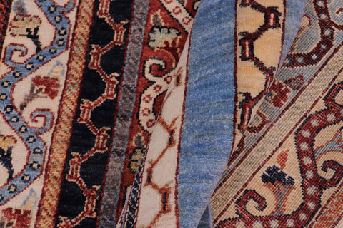 handmade Transitional Shawl Lt. Blue Ivory Hand Knotted RECTANGLE 100% WOOL area rug 6x8