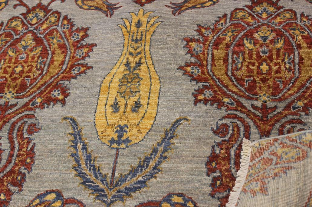 handmade Modern Kafkaz Gray Blue Hand Knotted RECTANGLE 100% WOOL area rug 4 x 6