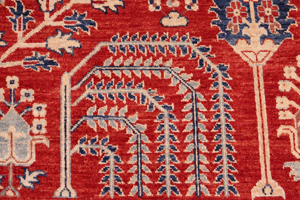 handmade Transitional Kafkaz Red Red Hand Knotted RECTANGLE 100% WOOL area rug 7 x 10