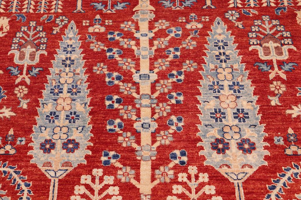 handmade Transitional Kafkaz Red Red Hand Knotted RECTANGLE 100% WOOL area rug 7 x 10