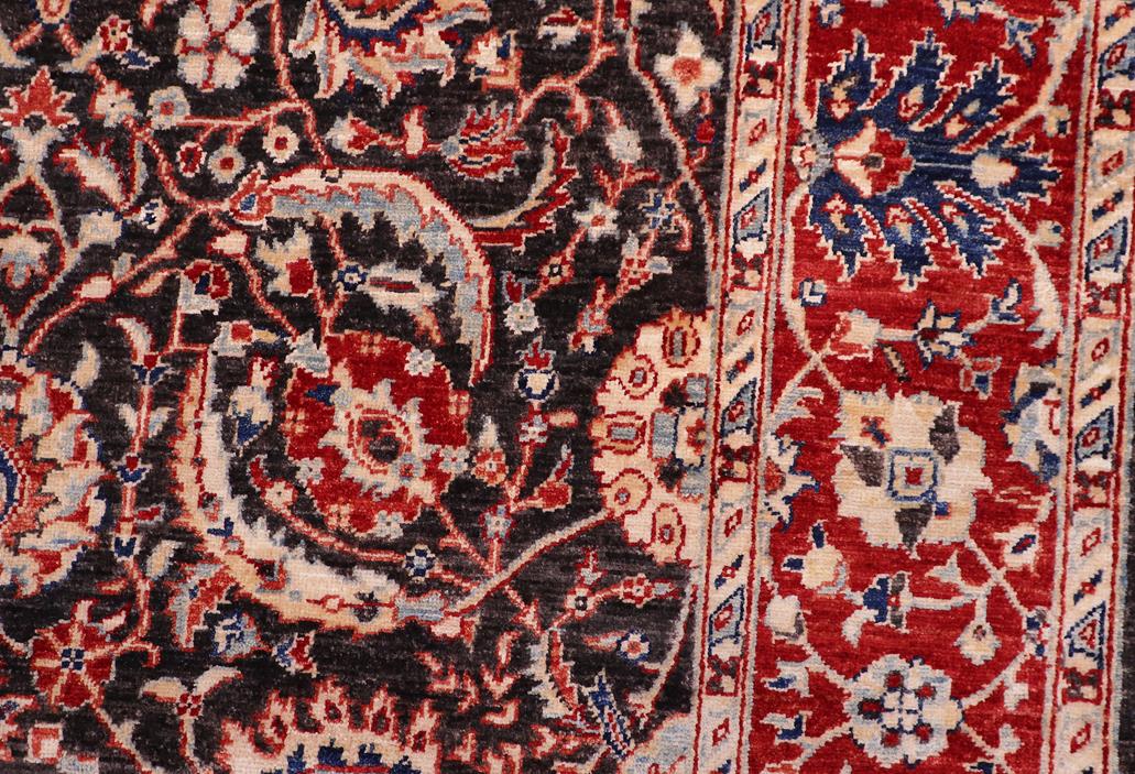 handmade Traditional Kafkaz Black Red Hand Knotted RECTANGLE 100% WOOL area rug 5 x 8