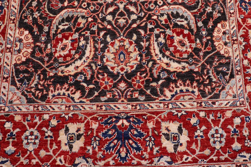 handmade Traditional Kafkaz Black Red Hand Knotted RECTANGLE 100% WOOL area rug 5 x 8