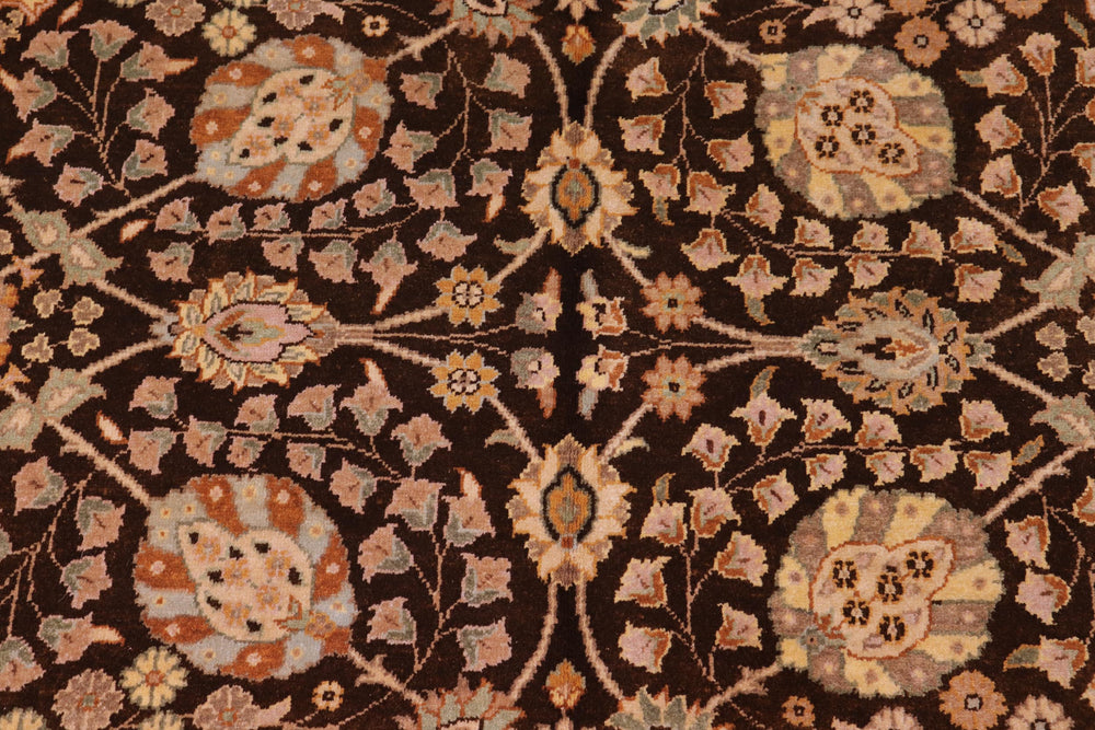handmade Traditional  Brown Tan Hand Knotted RECTANGLE 100% WOOL area rug 8' x 10'