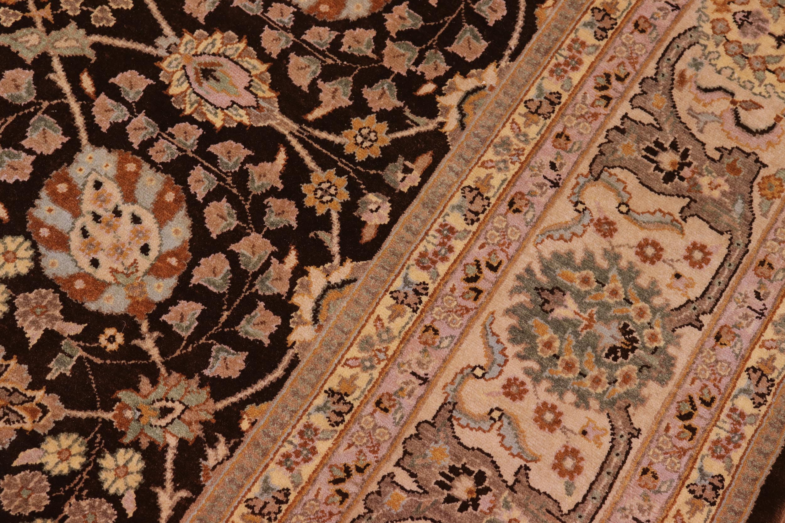 handmade Traditional  Brown Tan Hand Knotted RECTANGLE 100% WOOL area rug 8' x 10'