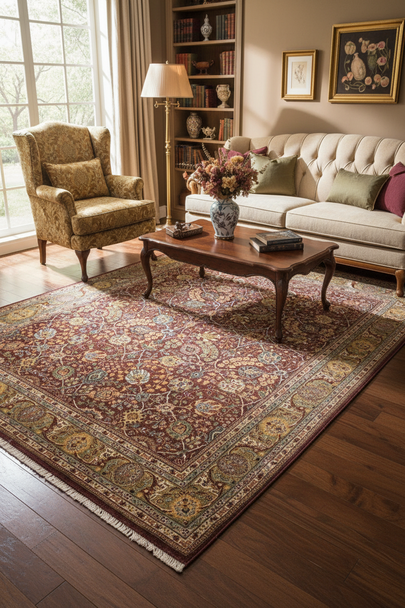 handmade Traditional Design Brown Green Hand Knotted RECTANGLE 100% WOOL area rug 8' x 10'