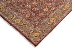 handmade Traditional Design Brown Green Hand Knotted RECTANGLE 100% WOOL area rug 8' x 10'