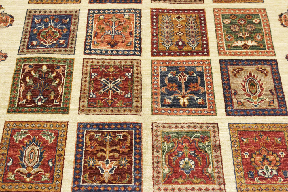 handmade Geometric Kurjean Beige Rust Hand Knotted RECTANGLE 100% WOOL area rug 4x6