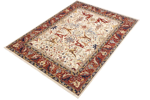 handmade Traditional Kafkaz Ivory Rust Hand Knotted RECTANGLE 100% WOOL area rug 12x15