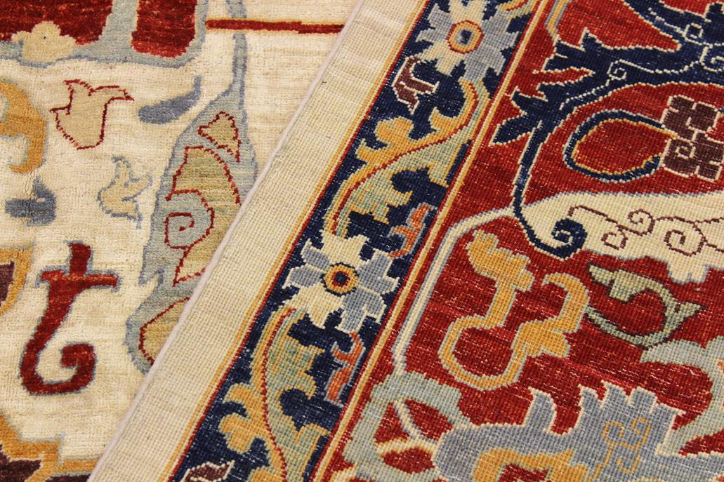 handmade Traditional Kafkaz Ivory Rust Hand Knotted RECTANGLE 100% WOOL area rug 12 x 15