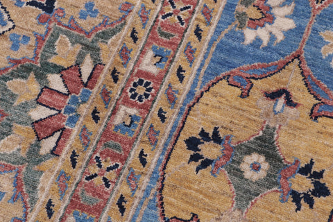 handmade Traditional Kafkaz Lt. Blue Blue Hand Knotted SQUARE 100% WOOL area rug 12x12