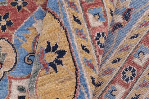 handmade Traditional Kafkaz Lt. Blue Blue Hand Knotted SQUARE 100% WOOL area rug 12x12