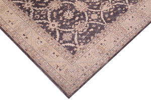 handmade Transitional Kafkaz Charcoal Tan Hand Knotted RECTANGLE 100% WOOL area rug 12' x 15'
