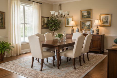 handmade Transitional Veg Dye Lt. Blue Lt. Tan Hand Knotted RECTANGLE 100% WOOL area rug 8' x 10'
