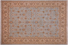 handmade Transitional Veg Dye Lt. Blue Lt. Tan Hand Knotted RECTANGLE 100% WOOL area rug 8' x 10'