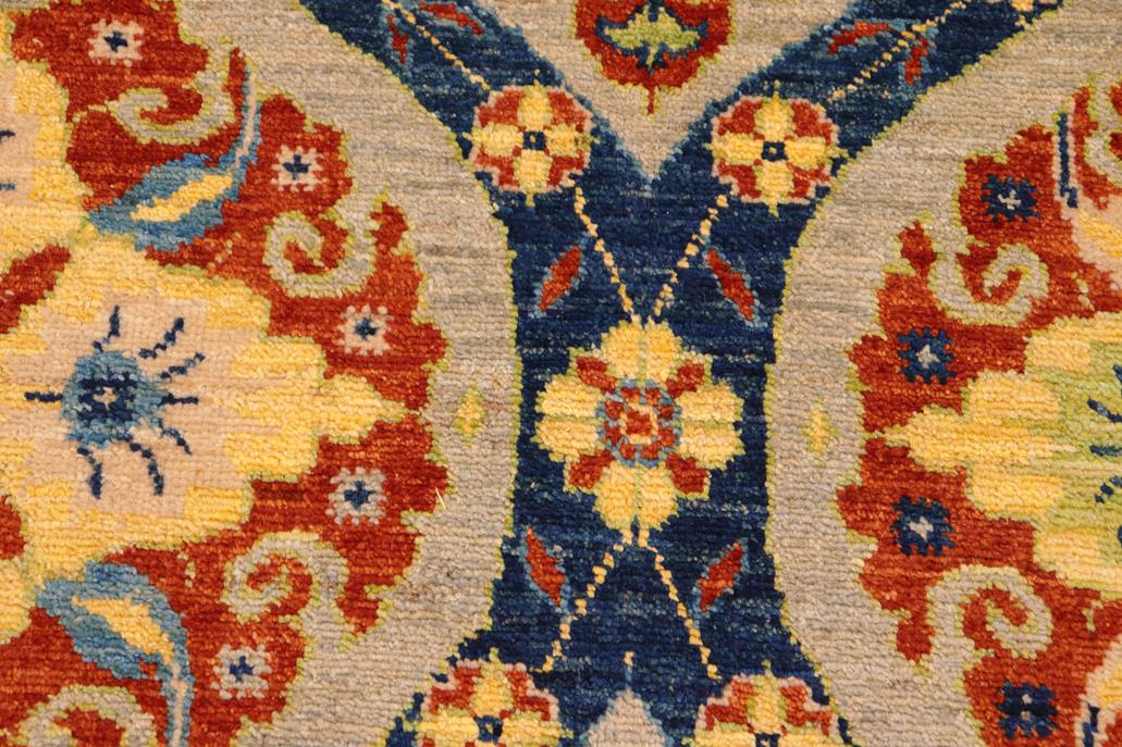 handmade Transitional Kafkaz Blue Gray Hand Knotted RECTANGLE 100% WOOL area rug 8 x 10