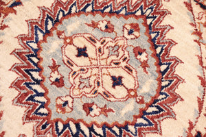 handmade Modern Kafkaz Beige Blue Hand Knotted RECTANGLE 100% WOOL area rug 8' x 10'